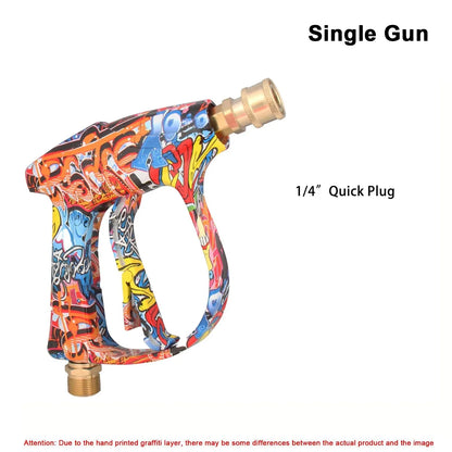 Graffiti Design 4350PSI High Pressure Water Gun, 1L Foam Cannon 1/4" Quick Connect Battery-Free for Karcher K Series