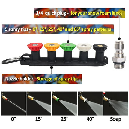 Graffiti Design 4350PSI High Pressure Water Gun, 1L Foam Cannon 1/4" Quick Connect Battery-Free for Karcher K Series